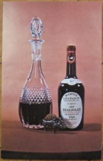 1969 Chrome Ad Postcard Martin Leveque Beaujolais Wine