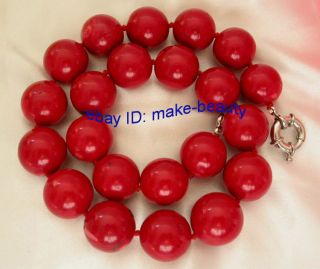 Genuine Big 26mm Natural Round Red Crude Coral Necklace