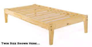 twin xl pine wood platform bed frame extra long a super strong and 