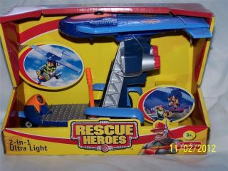 Fisher Price Rescue Heroes 2 in 1 Ultra Glide Light Vehicle Air Land 