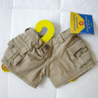 Build A Bear Workshop or Dino Khaki Cargo Style Buttoned Shorts Pants 