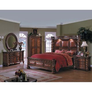 Fabulous Traditional King Leather Bed Bedroom Furniture