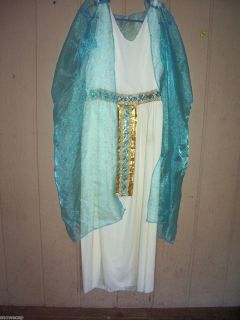 Egyptian Queen in White and Aqua Blue Long Gown Size Talla L
