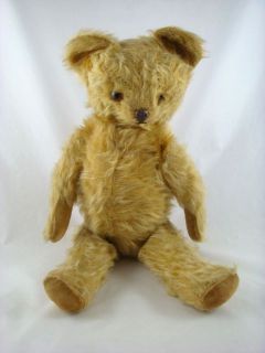 Antique Mohair Jointed Glass Eyes Molded Nose Teddy Bear Knickerbocker 