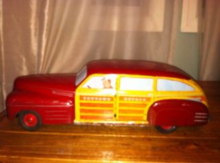 Vintage Wyandotte Tin Litho Toytown Estate Car Woody Wagon
