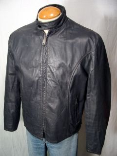Vtg Beau Breed Leather Cafe Racer Motorcycle Jacket