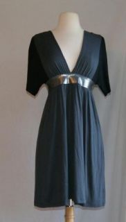 Rebecca Beeson dress sz 0 XS short sleeve gray black stretch
