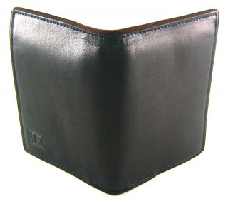 Ike Behar Mens Black and Brown Smooth Leather L Fold Bifold Billfold 