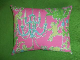 New Throw Pillow Made with Lilly Pulitzer Monkey Trouble Fabric