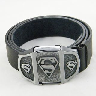   Superman Superhero Mens Belt Buckles Lighter leather Waist Belt Gift