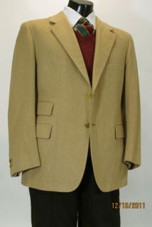 RARE Bernard Weatherill Bespoke Camel Cashmere Sport Coat Blazer 44 S 