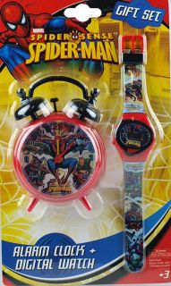 Spiderman Marvel Bedroom Alarm Clock and Digital Watch Set