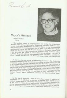 Bernie Sanders Signed 1981 Burlington Vermont Mayor