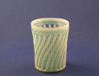 Vintage EAPG A J Beatty Glass Company Blue Beatty Swirl Tumbler C 1890 