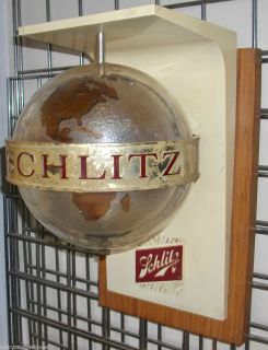 Vintage Schlitz Beer World Spinning Globe Wall Lighted Sign