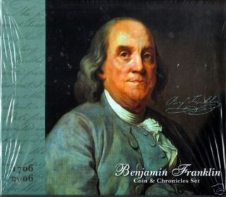 2006 Ben Franklin Scientist UNC $1 Coin Chronicle Set