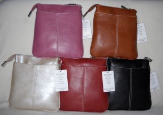Leather Belle Rose Cross Body Style Purse in 5 Colors