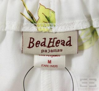 Bedhead Pajamas 2pc White Pink Floral Print Top Pants Set Size Medium 