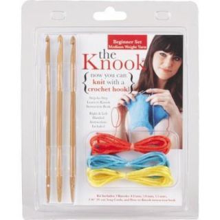 Knook Beginner Kit Knit with Crochet Hooks Patterns Baby Afghan Scarf 
