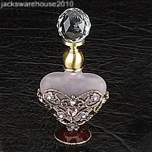 Cute Bejeweled Pink Jewelry Design Perfume Bottle Fragrance Container 
