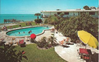 Lagoon Motel Swimming Pool Clearwater Beach FL Florida Chrome Postcard 