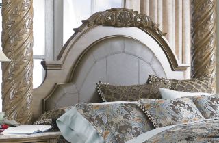 South Shore Traditional King Canopy Marble Bedroom Set