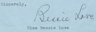 Bessie Love Vintage 1971 Original Signed Typed Letter TLS Autographed 