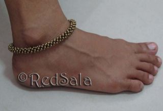Handmade Thai Anklet Ankle Bracelet Brass Beads Bell BN