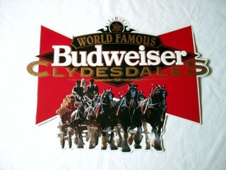 Budweiser Beer World Famous Clydesdales Tin Metal Sign 1993