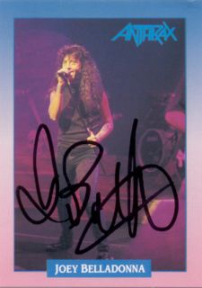 Anthrax Joey Belladonna Autograph Rock Card 78