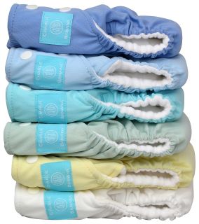   Banana 2 in 1 Unisex One Size Reusable Baby Cloth Diaper Pastel 6 Pack