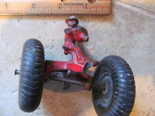 Vintage Cast Iron Tractor Driver with Wheels as Is Restore Toy 99 