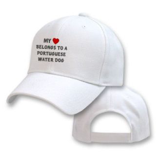HEART BELONGS TO A PORTUGUESE WATER DOG PET CAT DOG EMBROIDERED HAT 