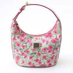 NEW Dooney & Bourke Pink Green Petunia Flower Bucket Bag Purse $148 2 