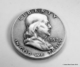 1957 D 50c Silver Ben Franklin Half Dollar