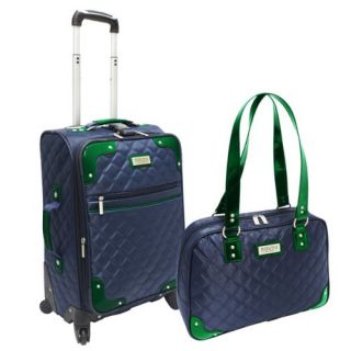 Beverly Hills Country Club Quilted Carry on Luggage 2 Piece Set Navy 