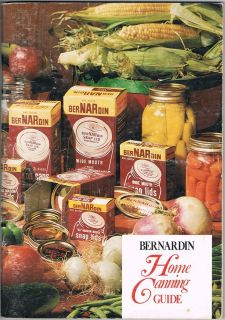 Vintage 1975 BerNARdin Lids For Mason Jars Home Canning Guide Pickles 