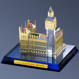 Crystal Building Model London Big Ben Tower Souvenir