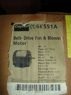 Dayton Belt Drive Fan Blower Motor 6K551A