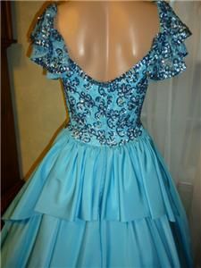 Stunning Mike Benet Vtg 50s Ballroom Sequin Rhinestone Gown Dress 