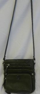 Giani Bernini Pebble Leather Crossbody Bag Green Handbag