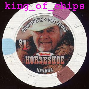 Casino Poker Chip Binions Horseshoe Benny $1 Obsolete