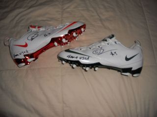 Travis Benjamin Miami Hurricanes Game Used Signed White Nike Cleats 