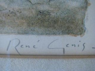 Signed Woodblock Painting by Rene Genis