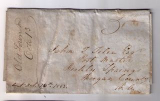   1852 Old Town MD to Berkeley Springs VA Manuscript m/s folded