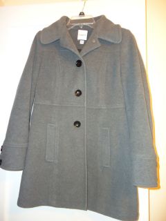 EUC Croft Barrow Long Wool Walker Winter Coat Womens Small Gray