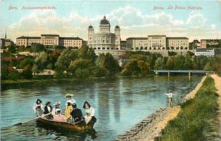 Switzerland Bern Parliament House Boat Early R72695