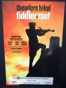Fiddler on The Roof Theodore Bikel RARE Theatre Poster