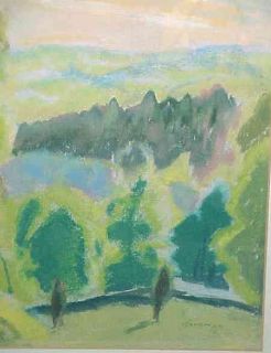 Bernard Gussow Signed Listed Pastel Landscape 1920