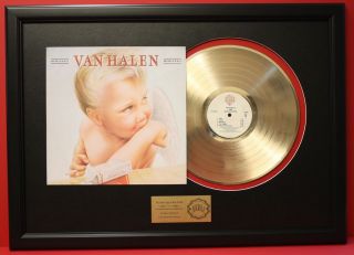 VAN HALEN LARGE FRAMED PREMIUM 24kt GOLD CLAD LTD RECORD ALBUM 